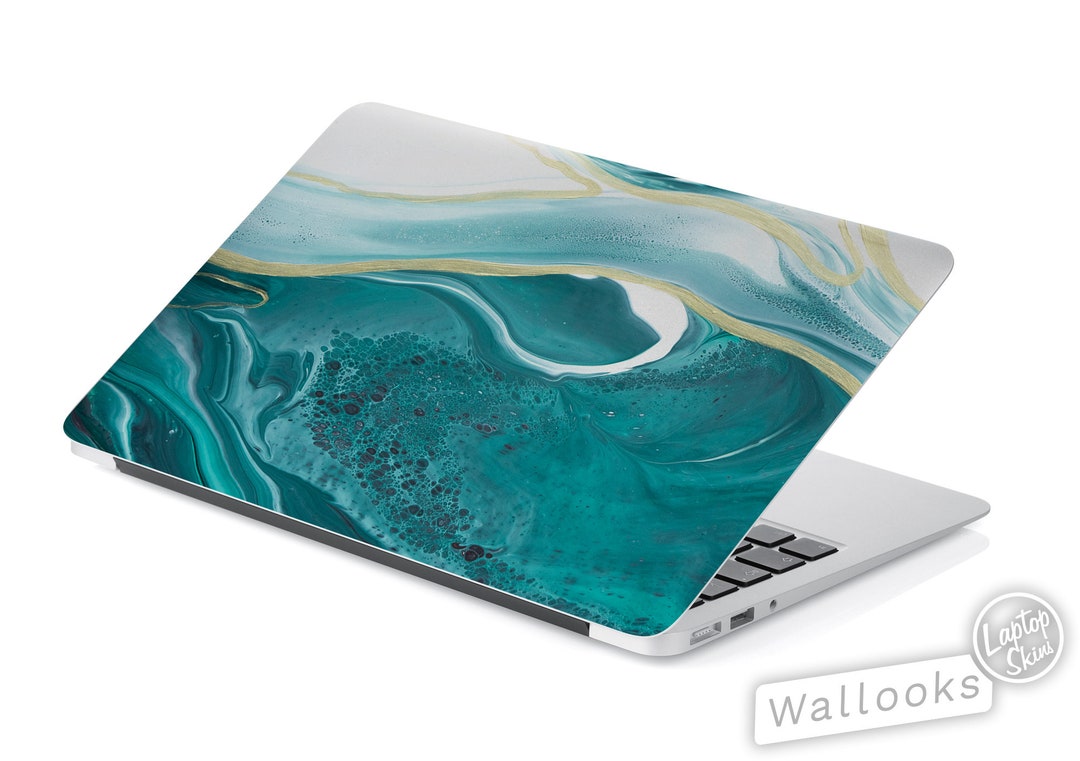 Green Mineral Abstract Sand Swirl Art Universal Laptop Skin, Computer ...