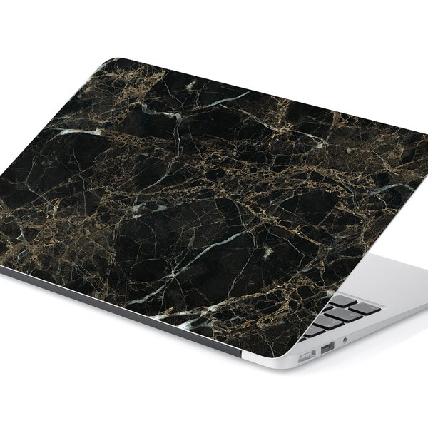 Black Granite Detailed Texture Laptop Skin, Macbook Skin, Computer Decal Sticker Full Coverage Laptop Skin