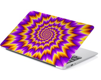 Purple Orange Yellow Tie-dye Swirl Illusion UNIVERSAL Laptop Skin