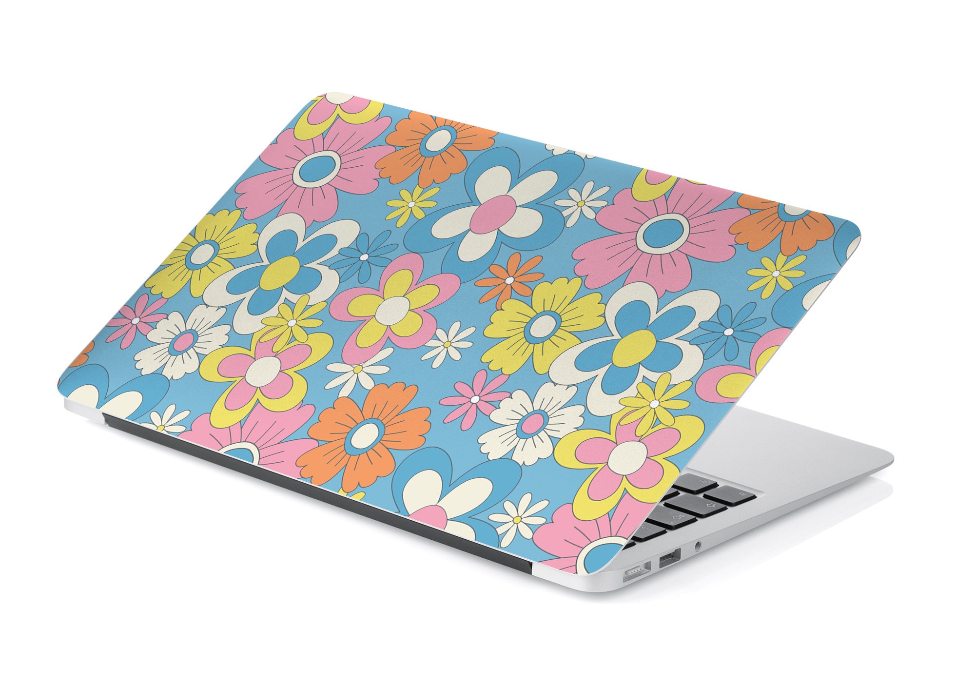 Retro 60s 70s Pastel Flower Power Pattern UNIVERSAL Laptop Skin ...