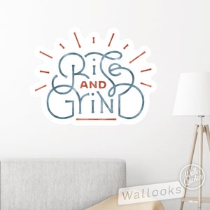 Aufstieg und Grind Wand Zitat, inspirierende Wand Nachricht, Wand Worte, selbstklebendes Wandaufkleber, schälen und Stick-Wandtattoo