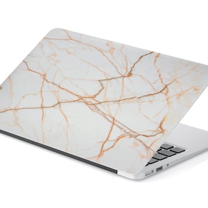 Marble Stone with Golden Detail Laptop Skin, Macbook Skin, Computer Decal Sticker Full Coverage Laptop Skin