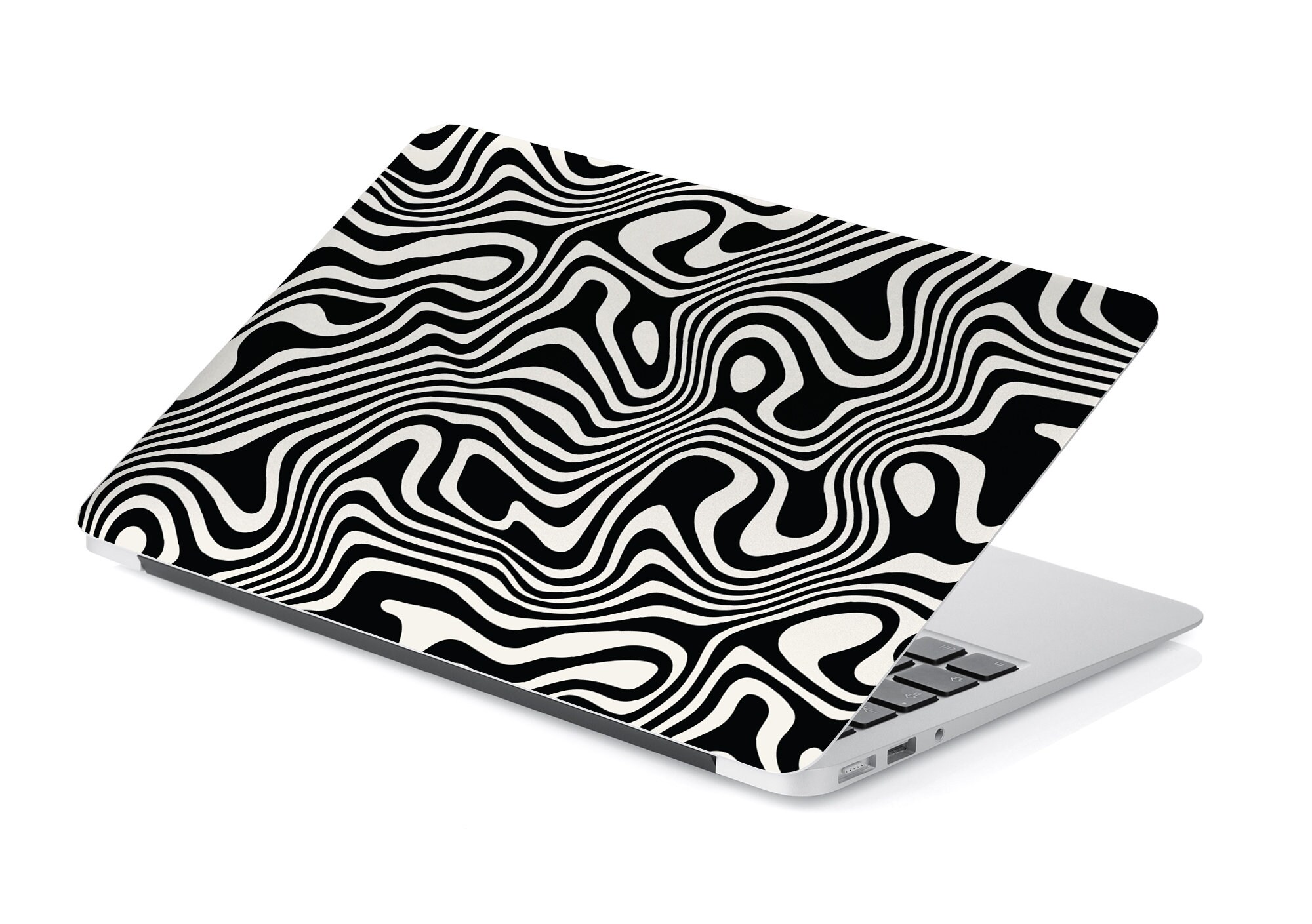 Black & White Topographic Map Swirls UNIVERSAL Laptop Skin Etsy