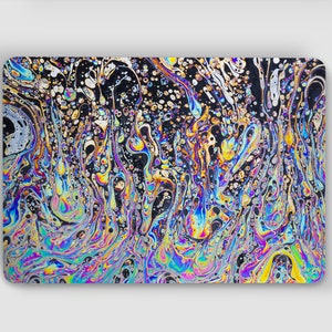 Psychedelic Distressed Rainbow Noise Mural Laptop Skin, Macbook Skin, Computer Decal Sticker Full Coverage Laptop Skin