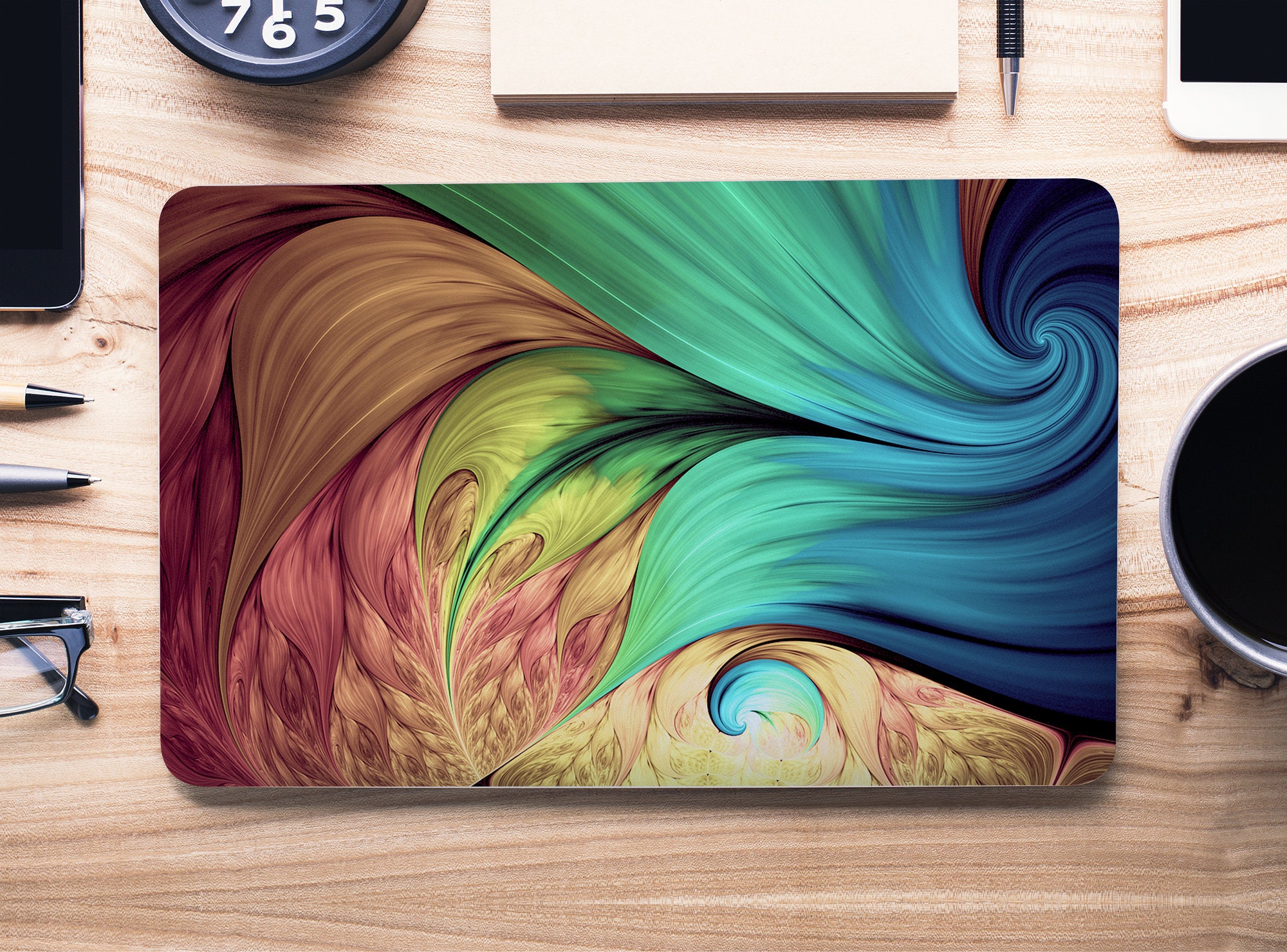 Colorful Abstract Swirls Laptop Skin, MacBook Skin, Computer Decal ...