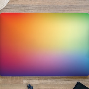 Zachte regenboogkleuren Spray Gradient Wash UNIVERSELE Laptop Skin, Computer Skin, Laptop Sticker Decal, Volledige dekking Beschermende Laptop Skin