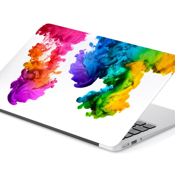 Auflösende Regenbogen-Tintenfarbe in Wasser Rauch UNIVERSAL Laptop Skin, Computer Skin, Laptop Aufkleber Aufkleber, vollflächige schützende Laptop Skin