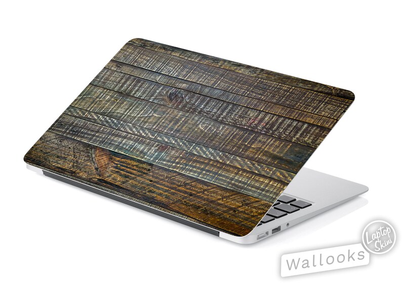 Computer Decal Sticker Full Coverage Laptop Skin Macbook Skin Rustic Wood Plank Boards Laptop Skin