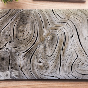 Gnarly Wood Grain Texture Laptop Skin, Macbook Skin, Computer Decal Sticker Full Coverage Laptop Skin