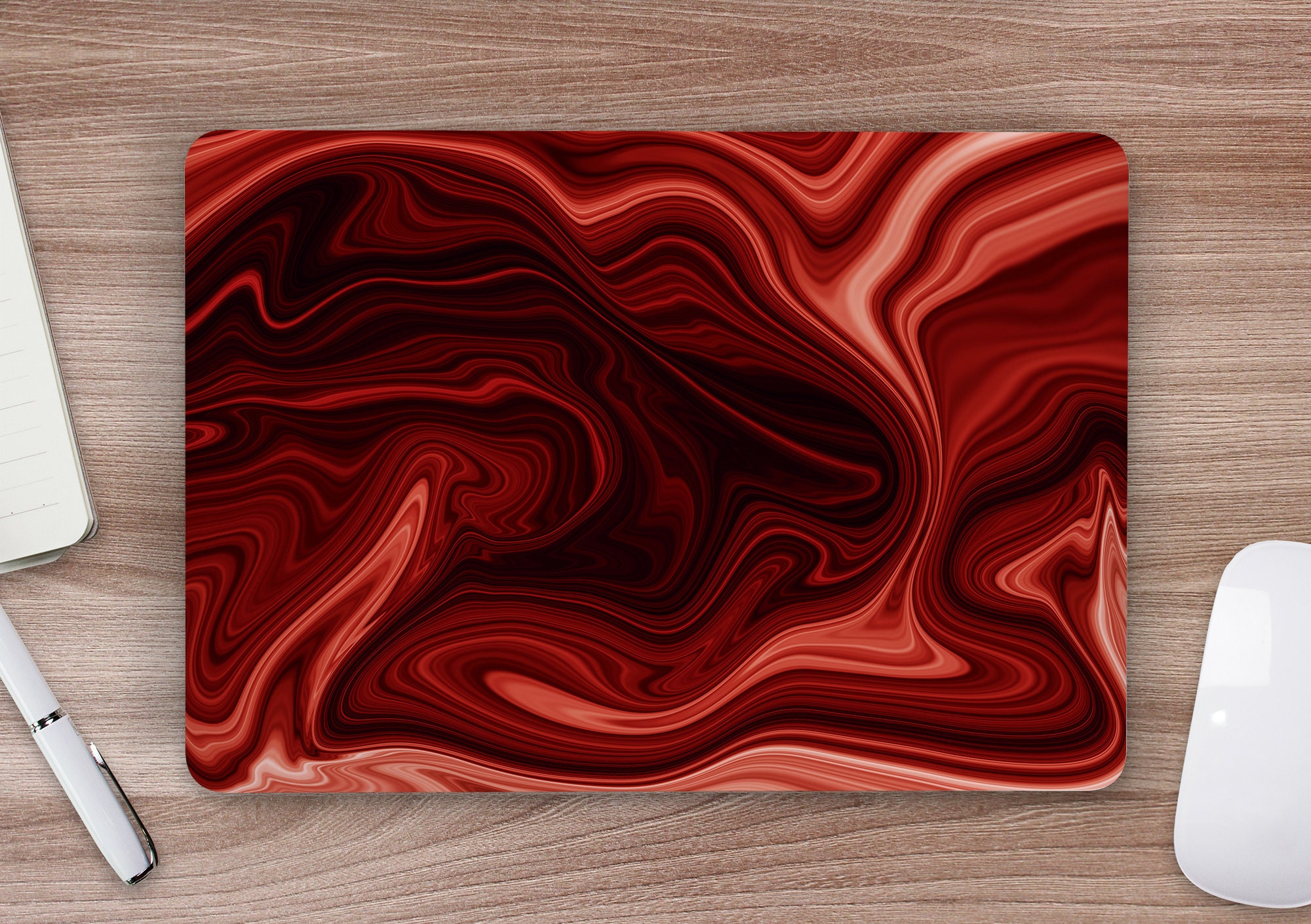 Red Marble Swirl Abstract Laptop Skin, MacBook Skin, Computer Decal ...