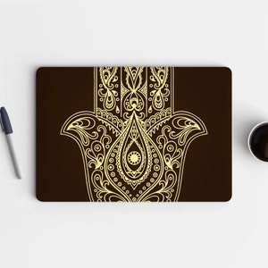 Indian Mehndi Henna Yoga Namaste Pattern UNIVERSAL Laptop Skin, Computer Skin, Laptop Sticker Decal, Full Coverage Protective Laptop Skin