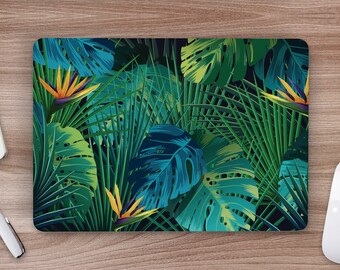 Cool Blues Greens Birds of Paradise Palms UNIVERSAL Laptop Skin, Computer Skin, Laptop Sticker Decal, Full Coverage Protective Laptop Skin