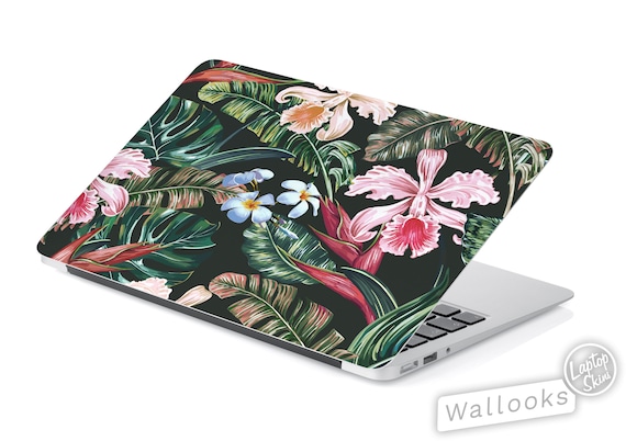Computer Decal Sticker Full Coverage Laptop Skin Macbook Skin Floral Tropical Flowers Nature Artsy Laptop Skin
