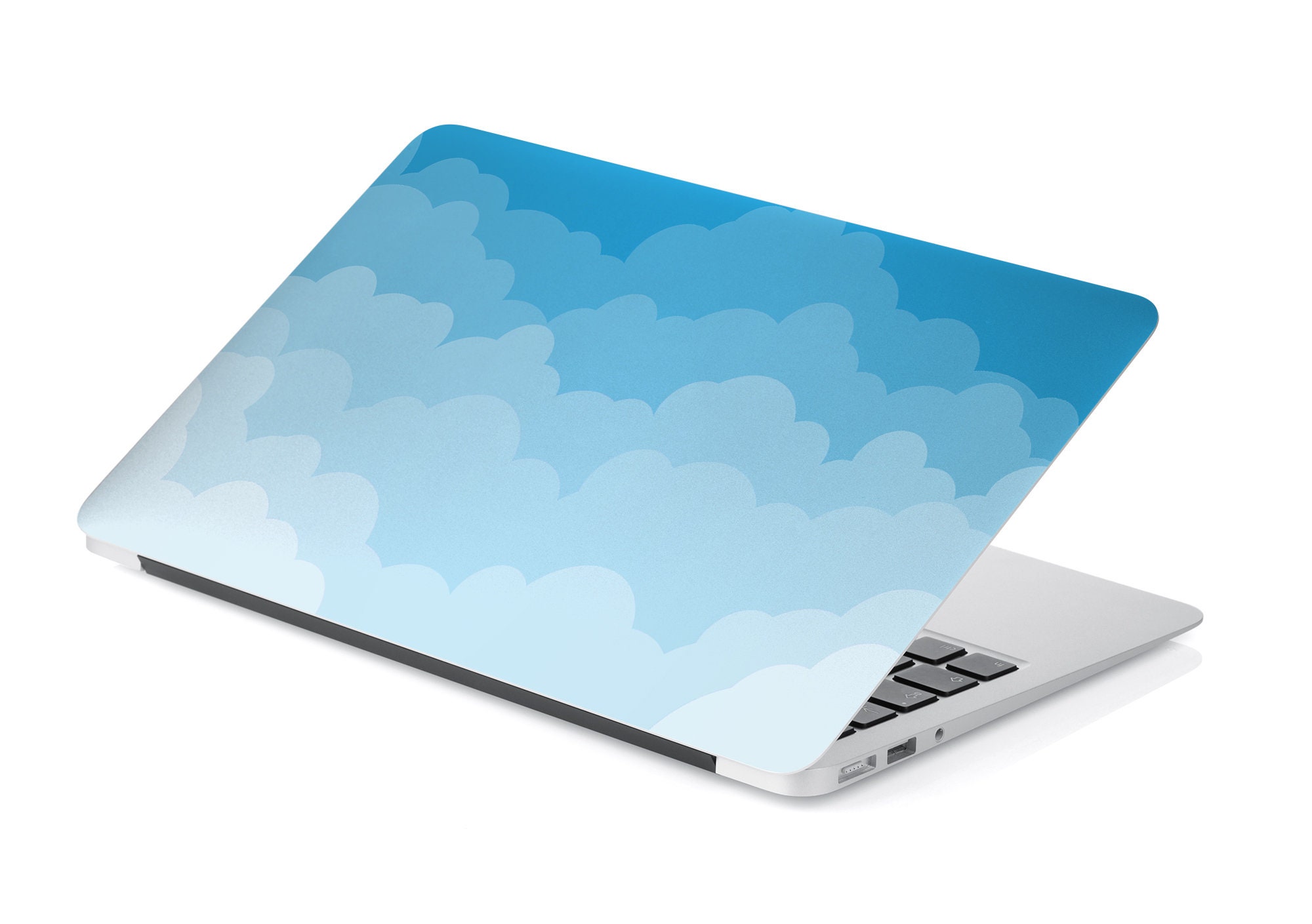 Fading Light Blue Fluffy Clouds in Sky UNIVERSAL Laptop Skin, Computer ...