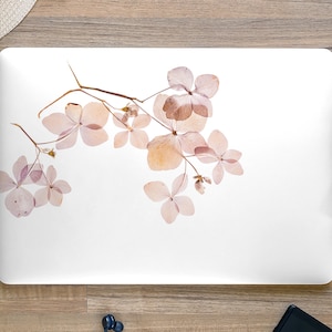 Dried Pink Cherry Blossom Flowers on White UNIVERSAL Laptop Skin, Computer Skin, Laptop Sticker Decal, Full Coverage Protective Laptop Skin