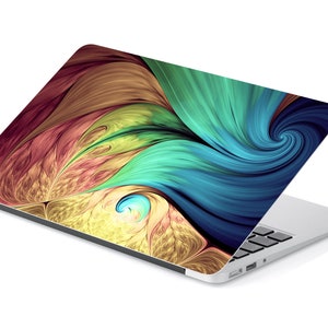Colorful Abstract Swirls Laptop Skin, Macbook Skin, Computer Decal Sticker Full Coverage Laptop Skin