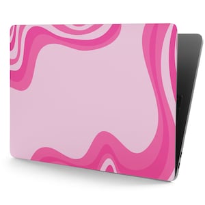 Magenta & Bubblegum Pink Curves Lines Swirl UNIVERSAL Laptop Skin, Computer Skin, Laptop Sticker Decal, Volledige dekking Beschermende Laptop Skin