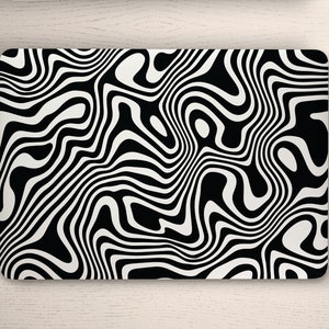Zwart &wit topografische kaart wervelt universele laptop skin, computer skin, laptop sticker sticker, volledige dekking beschermende laptop skin
