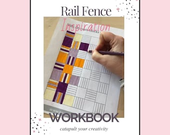 Cuaderno de trabajo de inspiración para colchas imprimible con cerca de rieles