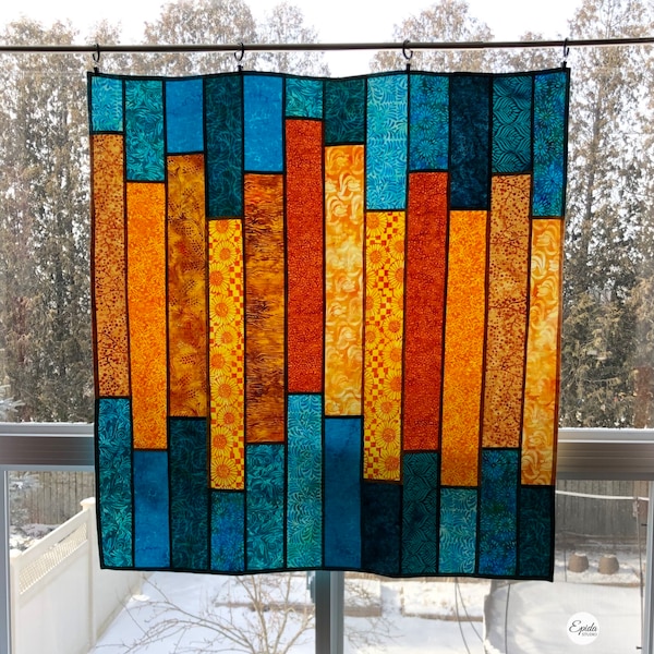 Glimmer - stained glass patchwork window hanging pattern