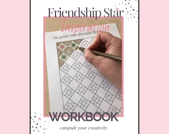 Cuaderno de trabajo de inspiración para colchas imprimibles con estrellas de la amistad