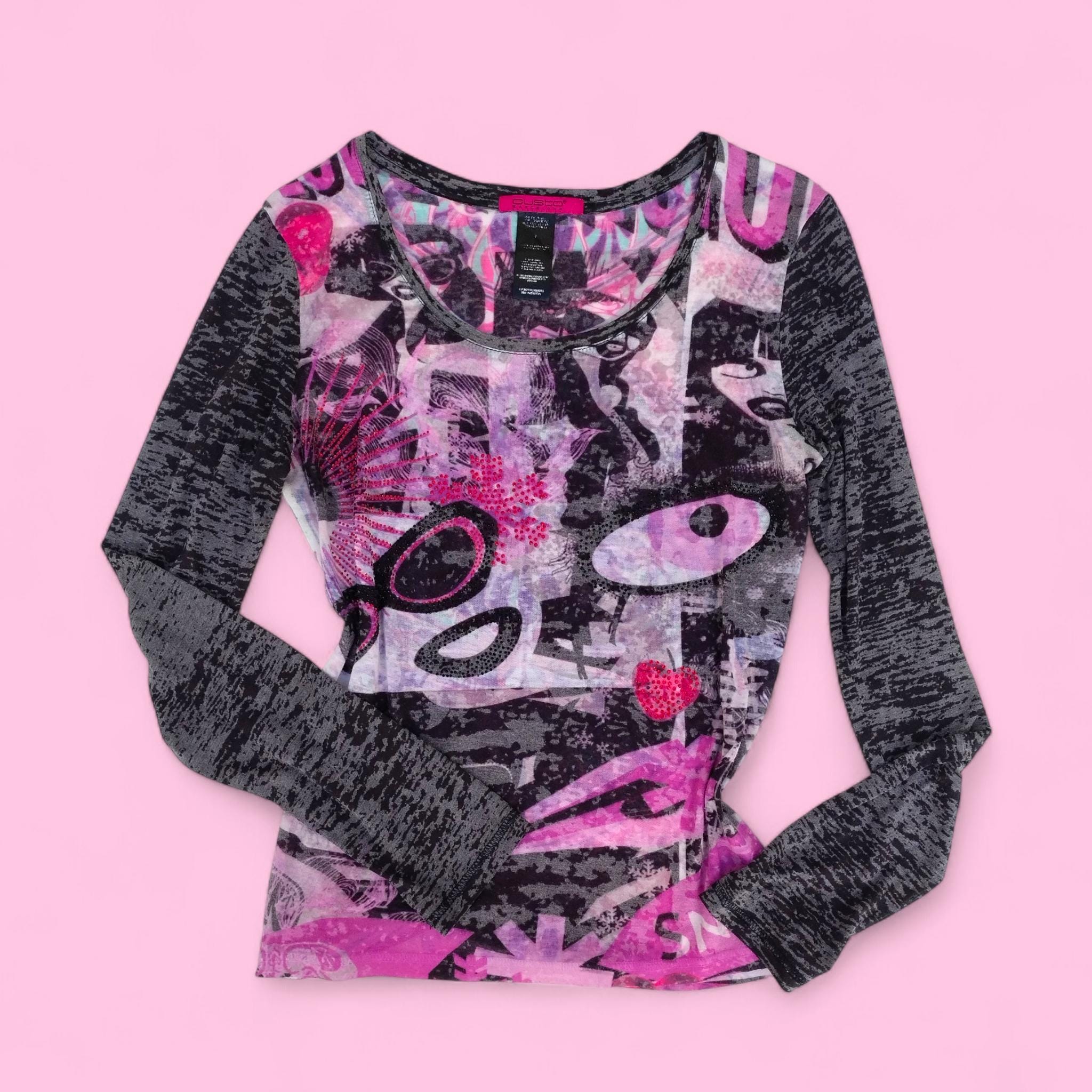Archive Custo Barcelona Y2K Pink Psychedelic Pop Art Burnout