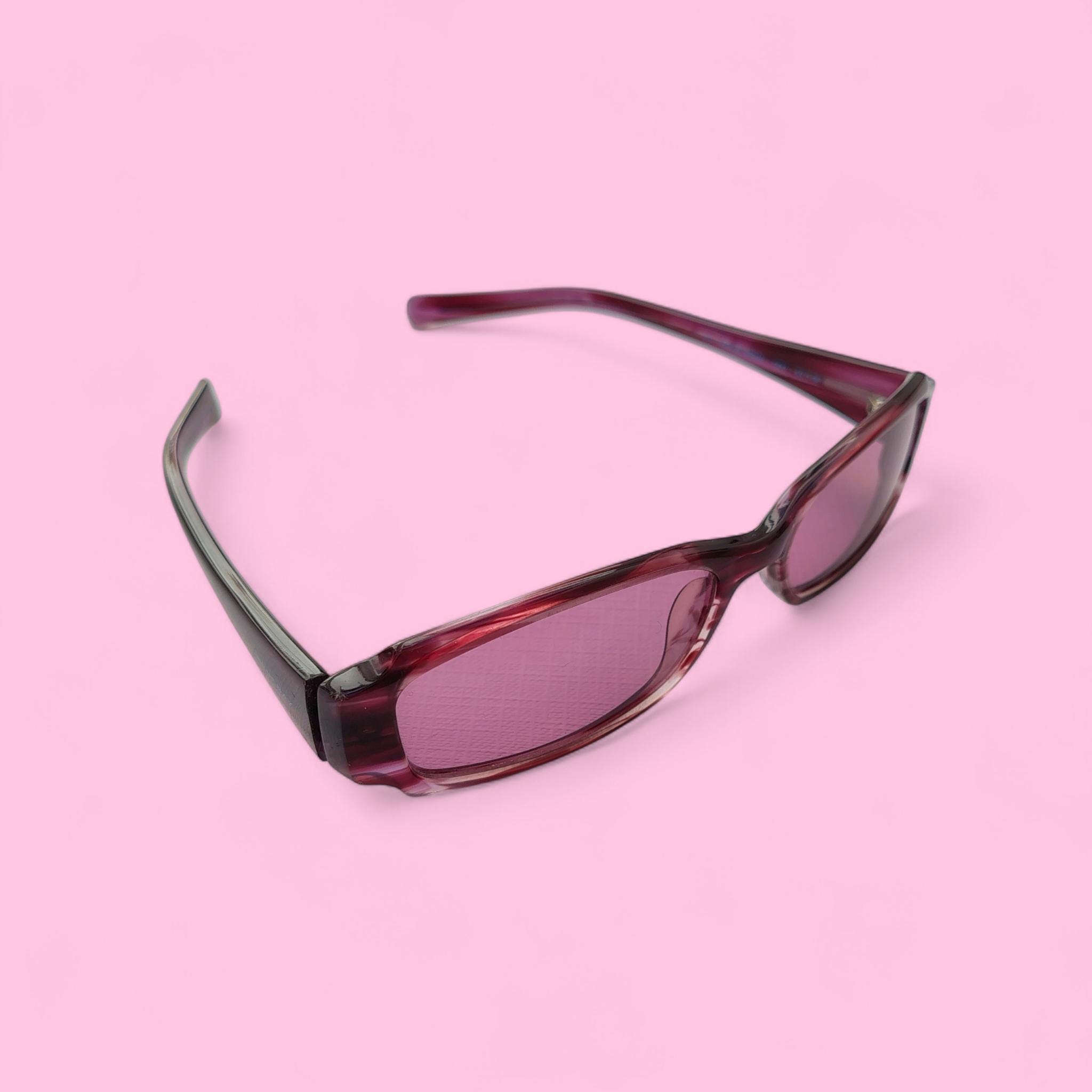 Vintage Y2K Bluebay Safilo Sunglasses, Burgundy Rectangular 