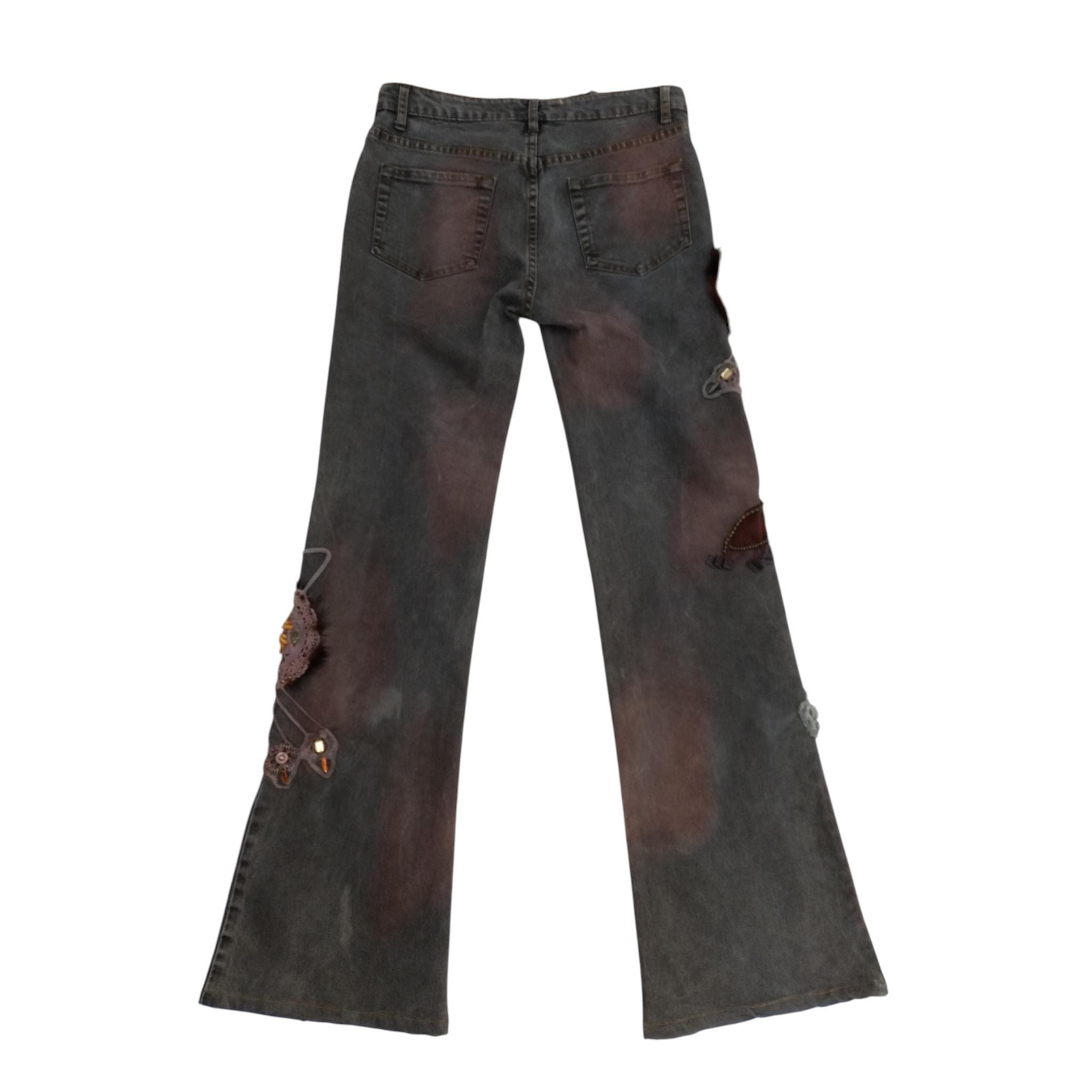 y2k archive grunge flare denim batsu flare denim archive gothic 