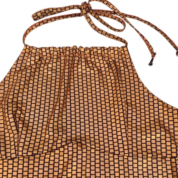 Archive 2000s Liquid Metal Bronze Halter Top Cybercore Made in Spain Size Medium Large M L View 6