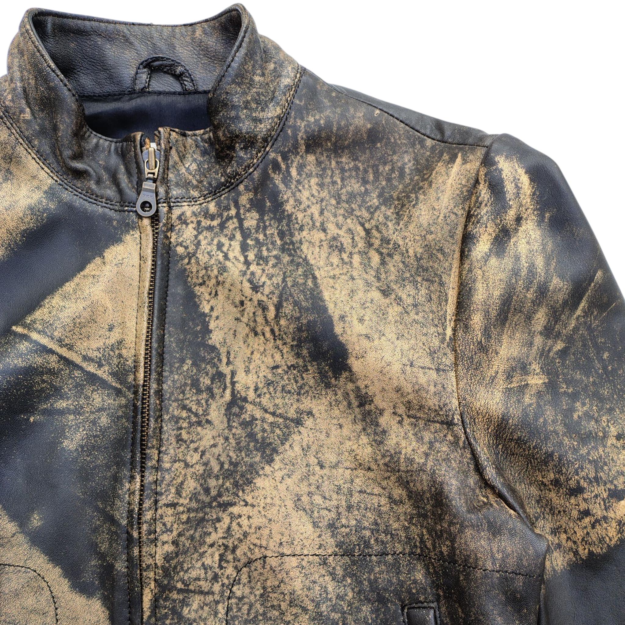 Archive Distressed Leather Moto Jacket - Etsy