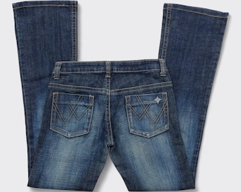 Mcbling Ultra Low Rise Y2K Flare Jeans with Embroidered Back Pocket XS