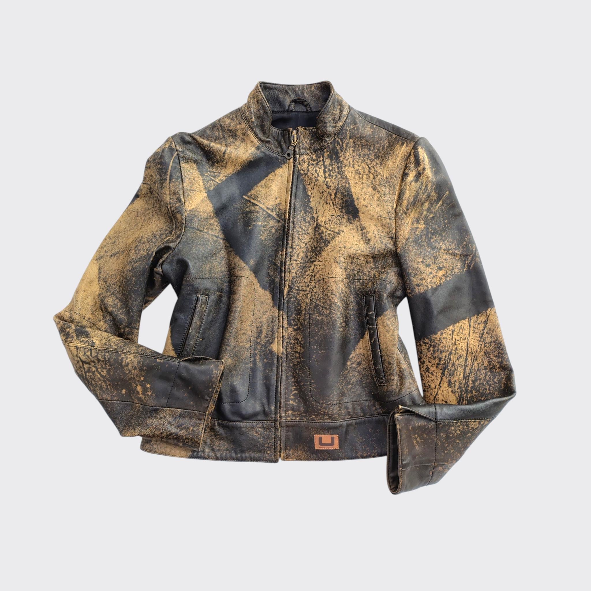 ジャケット・アウター 2000s Adolfo Dominguez coating jacket Archive Distressed Leather Moto Jacket - Etsy