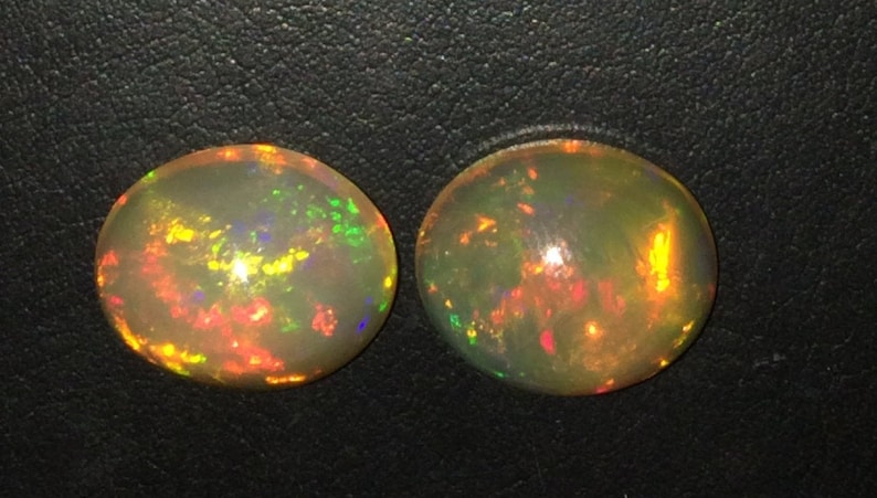 10x12 MM Size Natural Ethiopian Opal Oval Cabochon Welo Multy Flashy Fire Opal.