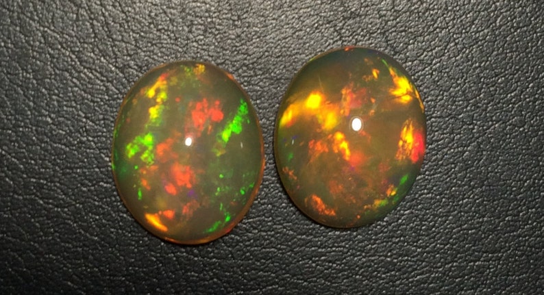 10x12 MM Size Natural Ethiopian Opal Oval Cabochon Welo Multy Flashy Fire Opal.