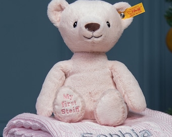 Steiff Teddy Bear My First Steiff Pink 241352 Baby Girl Gift
