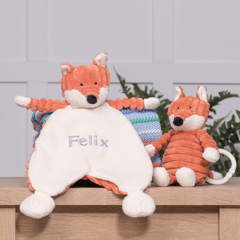 Personalised Jellycat cordy roy baby fox comforter | Etsy