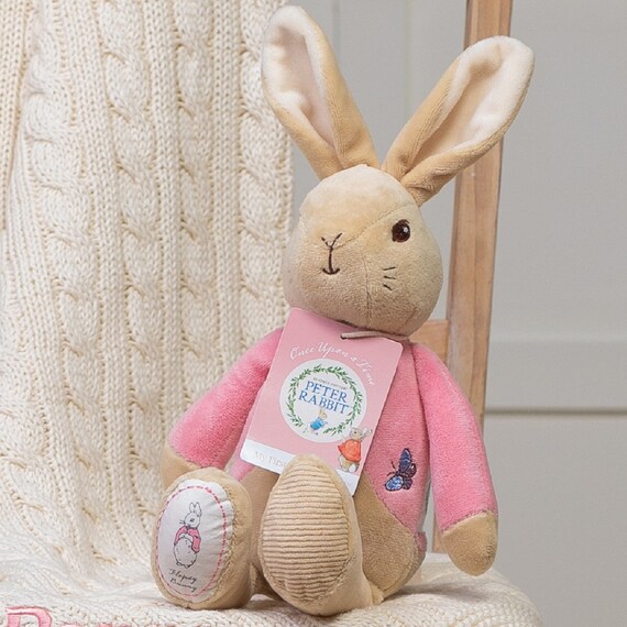 Toffee Moon Personalised Luxury Cable Baby Blanket and Flopsy Bunny Soft Toy Etsy Canada