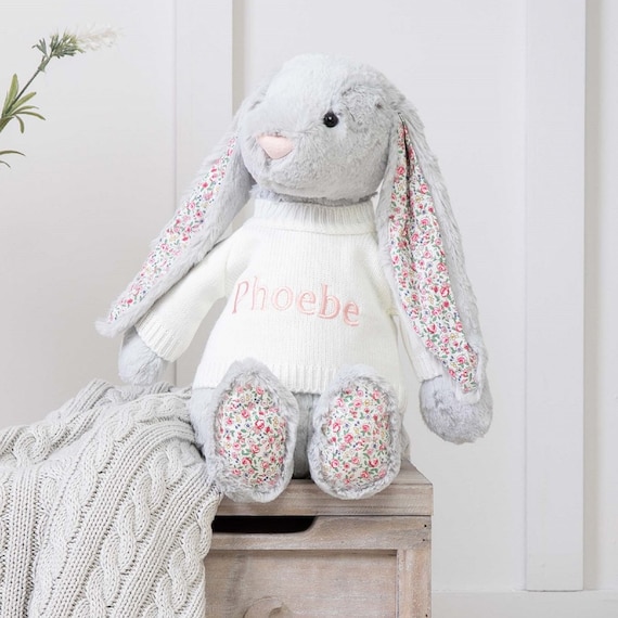 jellycat silver blossom bunny