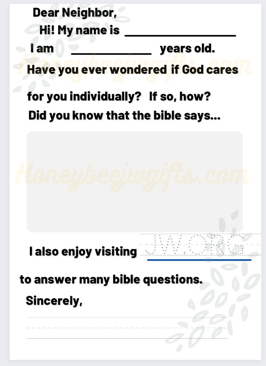 Customizable Personalized JW Kids Letter Writing Stationery Template Customizable personalized jw kids letter writing stationery template