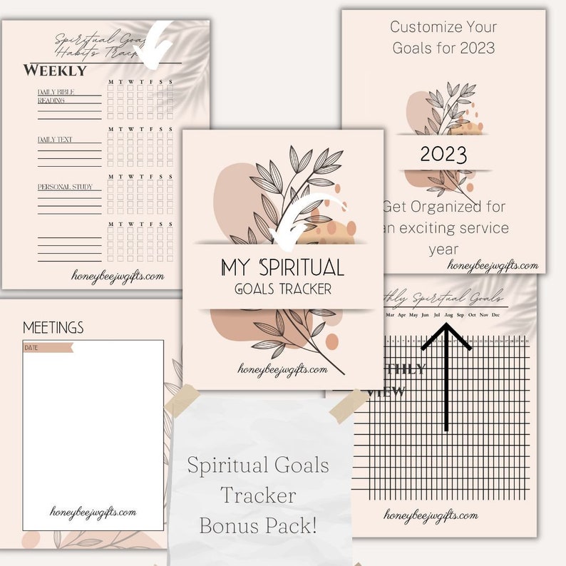 2023 Spiritual Goals JW Habit Tracker Bonus Pack/for JW Etsy