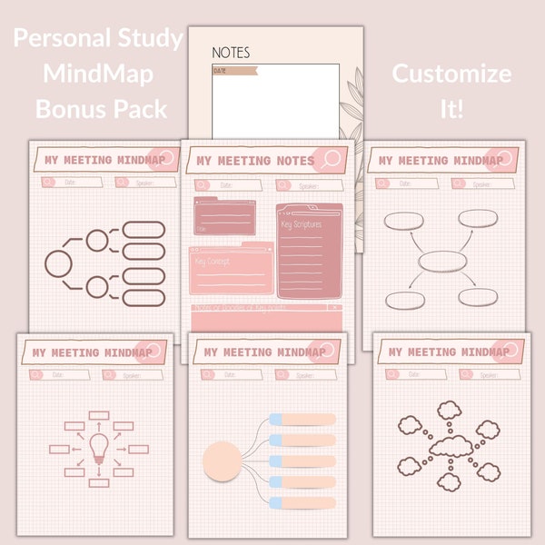 Jw Personal Study Mindmap Variety Pack / Pas uw Mindmap aan u aan / Laat kinderen deze Mindmaps gebruiken zoals Sophia / Gebruik voor Goodnotes of Print