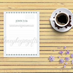 Jw Letterhead Juan 3:16 Papelería para escribir cartas/Páginas imprimibles para papel de escribir y Testimonio de cartas para los testigos de Jehová