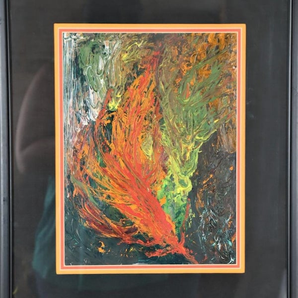 Bill Ross 20th Century American Abstract titled "The Grotto of Beleriand" 1991. Overall 18 x 15 in. Sight: 12 x 8 1/2 in