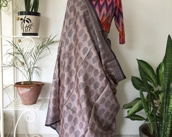 Handloom Bagh Tussar Silk Saree: Handblock Printed Designer Sari