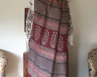 Handwoven Tussar Silk Saree: Bagh Block Print, Natural Dyes