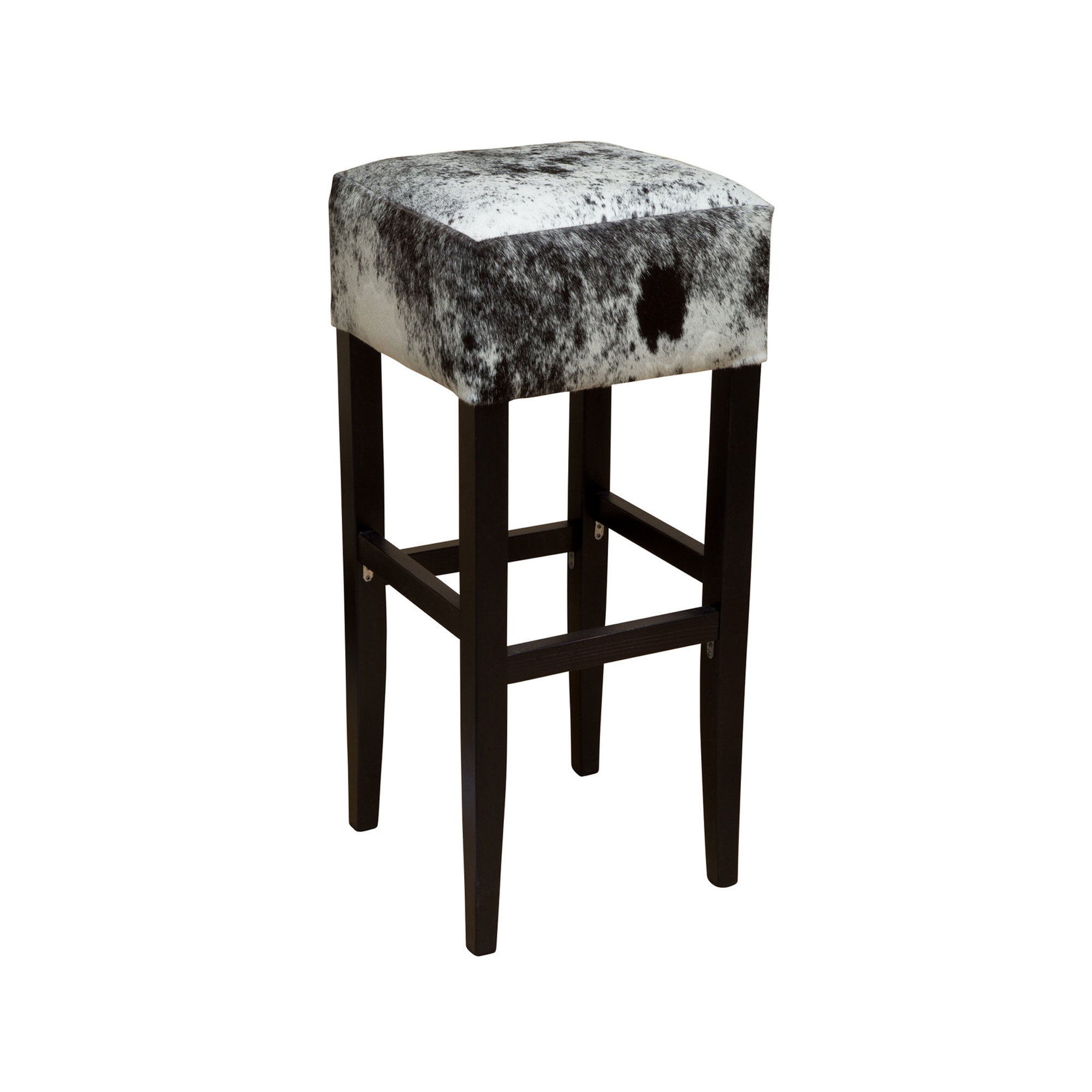 Black and white cowhide bar stools deals
