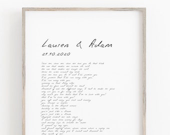 Any Song Lyrics Personalised Print Custom Vinyl Record Label ...