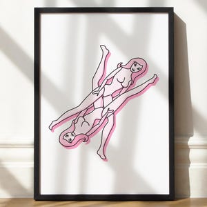Poster Sapphic Scissoring Dolls: LGBTQ+ Queer Art Print