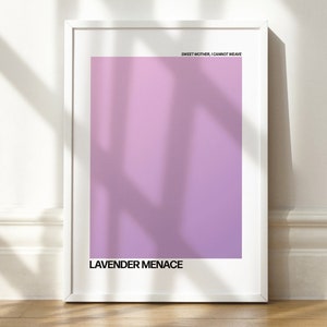 Lavender Menace Art Print Featuring poetry by Sappho | Home decor and gifting for lesbian, sapphic, trans & queer folks!