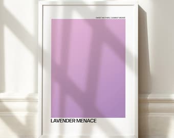 Lavender Menace Art Print Featuring poetry by Sappho | Home decor and gifting for lesbian, sapphic, trans & queer folks!